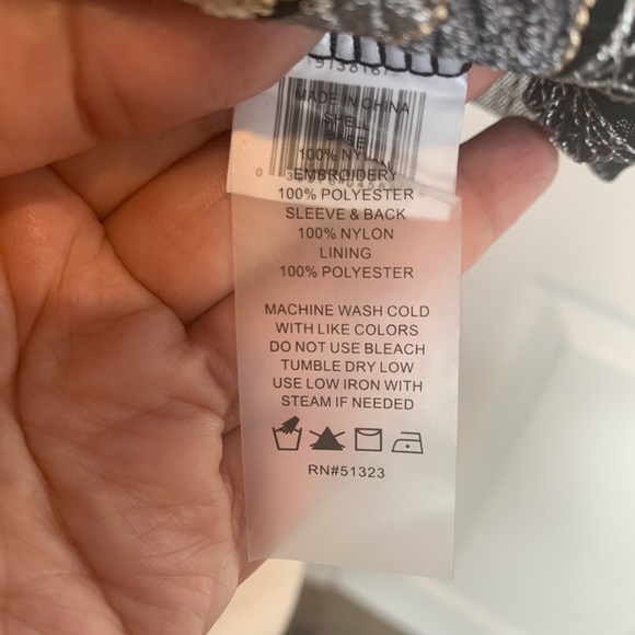 Vince Camuto Embroidered Swiss Dot Blouse - Picture 8 of 8